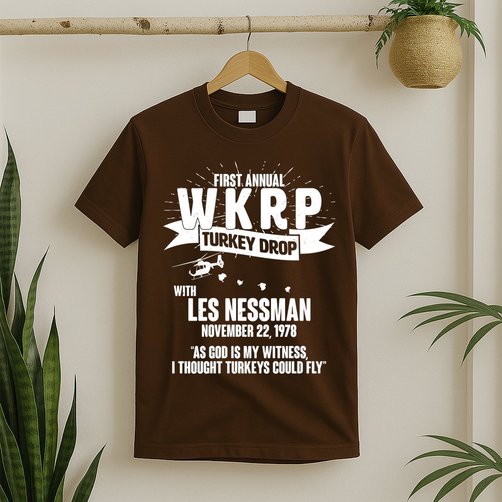 First Annual WKRP Turkey Drop With Les Nessman T-Shirt