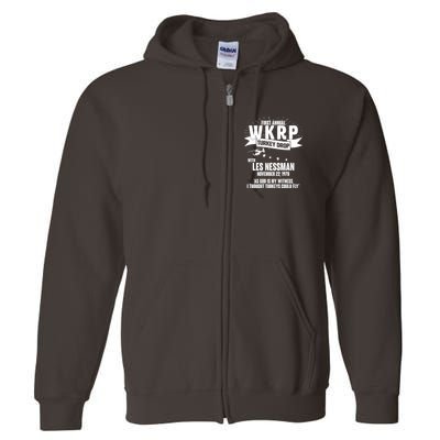 First Annual WKRP Turkey Drop With Les Nessman Full Zip Hoodie