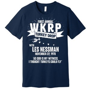 First Annual WKRP Turkey Drop With Les Nessman Premium T-Shirt