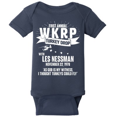 First Annual WKRP Turkey Drop With Les Nessman Baby Bodysuit