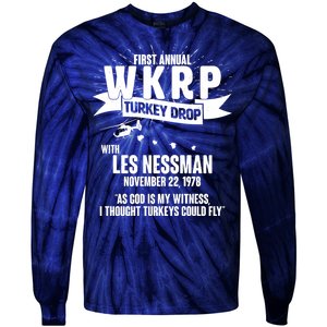 First Annual WKRP Turkey Drop With Les Nessman Tie-Dye Long Sleeve Shirt