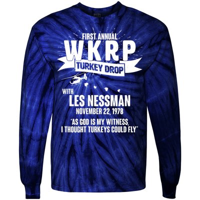 First Annual WKRP Turkey Drop With Les Nessman Tie-Dye Long Sleeve Shirt