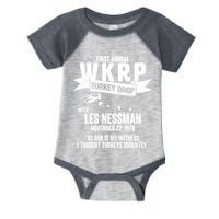 First Annual WKRP Turkey Drop With Les Nessman Infant Baby Jersey Bodysuit