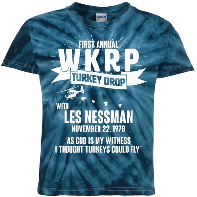 First Annual WKRP Turkey Drop With Les Nessman Kids Tie-Dye T-Shirt