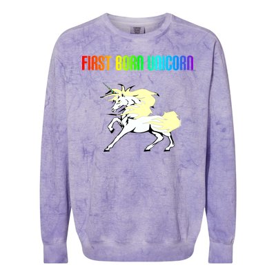 First Born Unicorn Colorblast Crewneck Sweatshirt