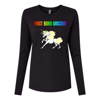 First Born Unicorn Womens Cotton Relaxed Long Sleeve T-Shirt