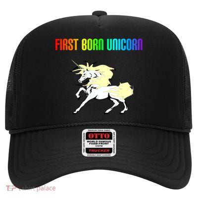 First Born Unicorn High Crown Mesh Back Trucker Hat