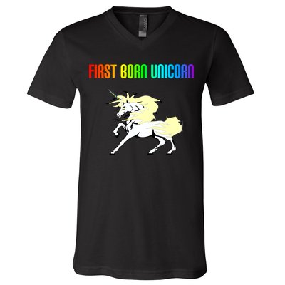 First Born Unicorn V-Neck T-Shirt