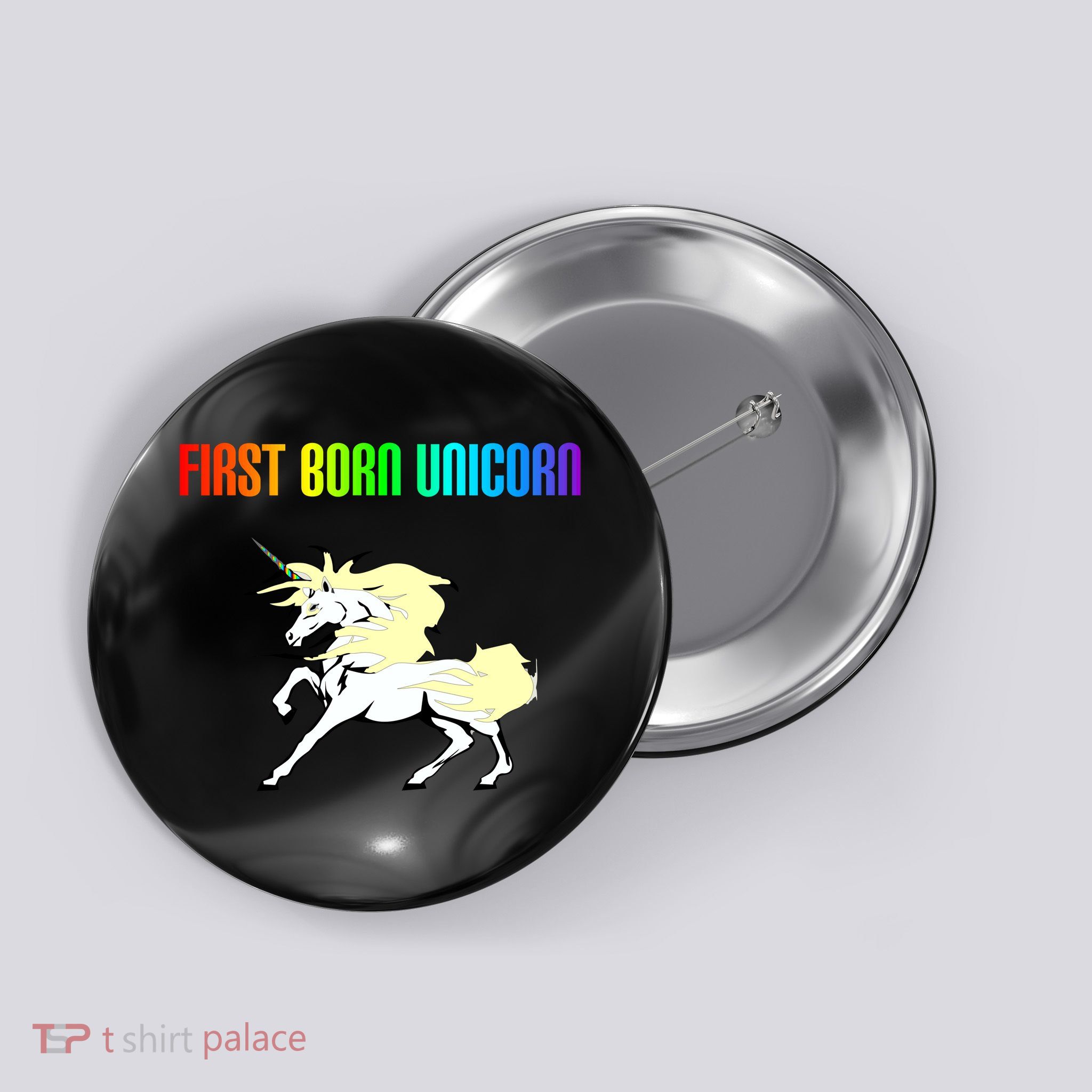 First Born Unicorn Button