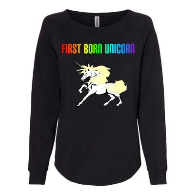 First Born Unicorn Womens California Wash Sweatshirt