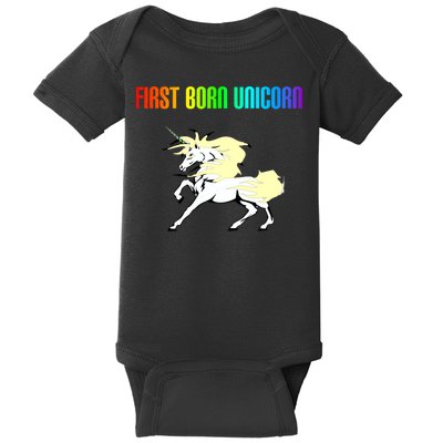 First Born Unicorn Baby Bodysuit