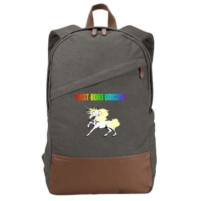 First Born Unicorn Cotton Canvas Backpack