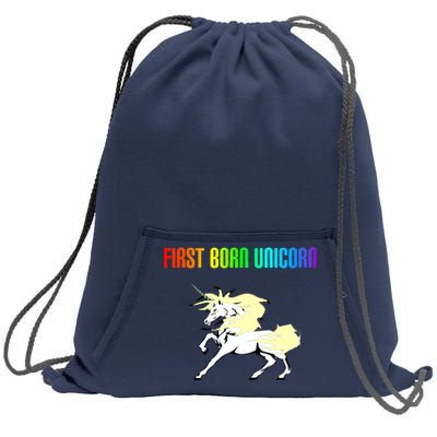 First Born Unicorn Sweatshirt Cinch Pack Bag