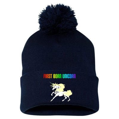 First Born Unicorn Pom Pom 12in Knit Beanie