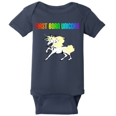 First Born Unicorn Baby Bodysuit