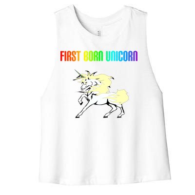 First Born Unicorn Women's Racerback Cropped Tank