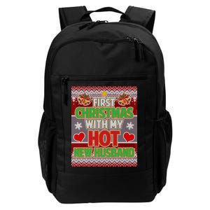 First Christmas With Hot Husband Ugly Sweater Daily Commute Backpack