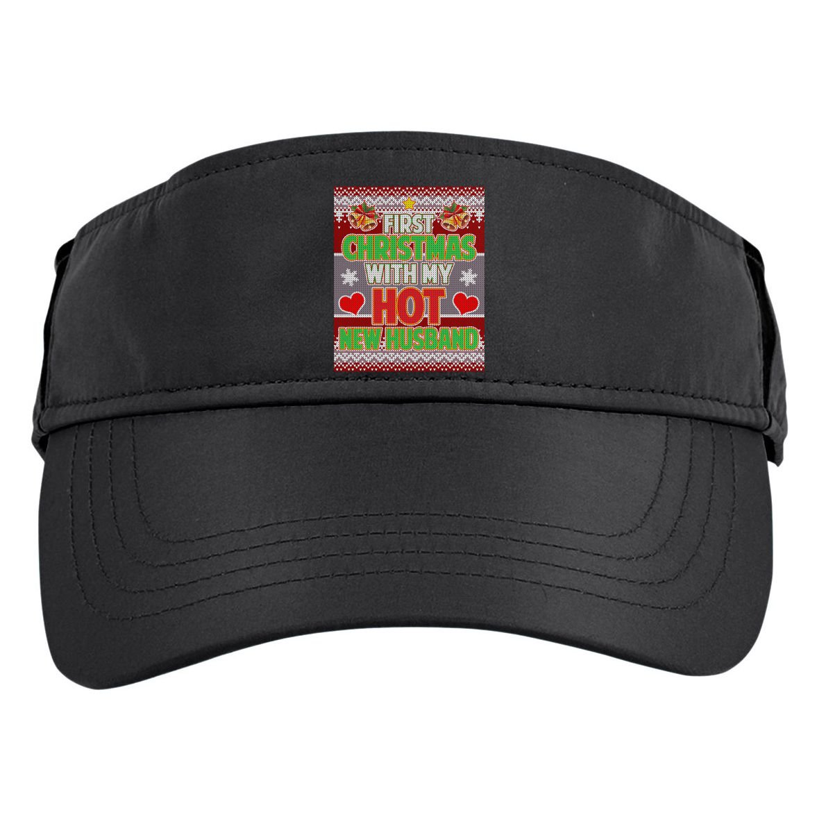 First Christmas With Hot Husband Ugly Sweater Adult Drive Performance Visor