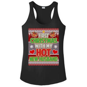 First Christmas With Hot Husband Ugly Sweater Ladies PosiCharge Competitor Racerback Tank