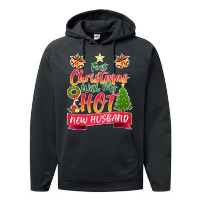 First Christmas With Hot New Husband Performance Fleece Hoodie