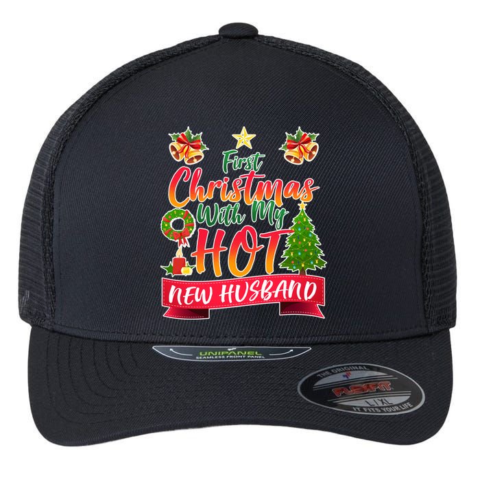 First Christmas With Hot New Husband Flexfit Unipanel Trucker Cap