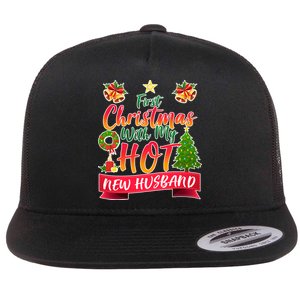 First Christmas With Hot New Husband Flat Bill Trucker Hat