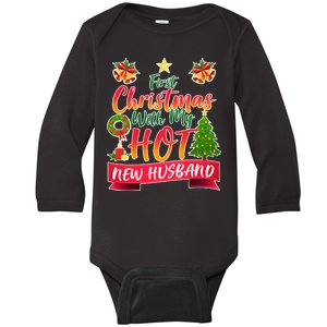 First Christmas With Hot New Husband Baby Long Sleeve Bodysuit