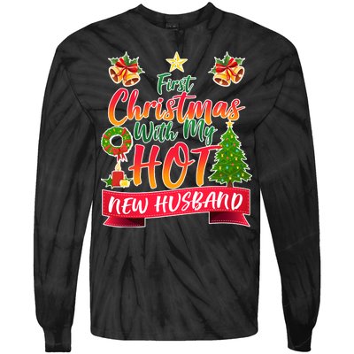 First Christmas With Hot New Husband Tie-Dye Long Sleeve Shirt