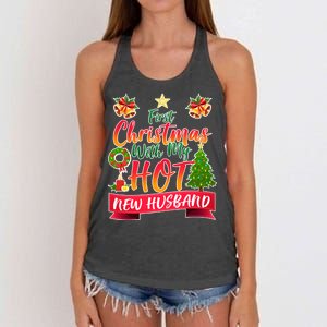 First Christmas With Hot New Husband Women's Knotted Racerback Tank