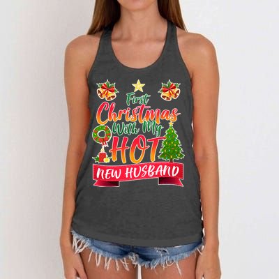 First Christmas With Hot New Husband Women's Knotted Racerback Tank