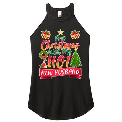 First Christmas With Hot New Husband Women’s Perfect Tri Rocker Tank