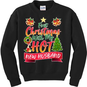 First Christmas With Hot New Husband Kids Sweatshirt