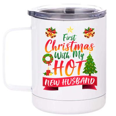 First Christmas With Hot New Husband 12 oz Stainless Steel Tumbler Cup