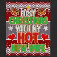 First Christmas With Hot Wife Ugly Sweater 7 Panel Mesh Trucker Snapback Hat