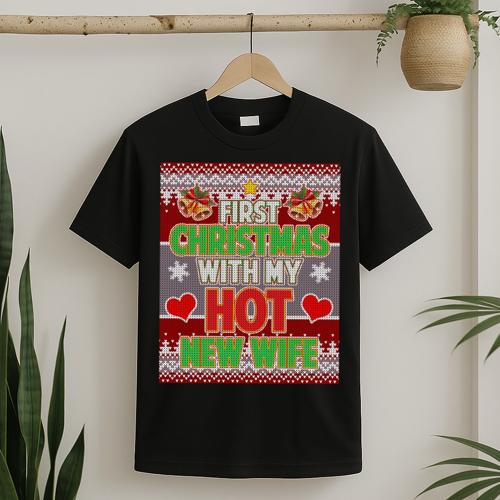 First Christmas With Hot Wife Ugly Sweater T-Shirt
