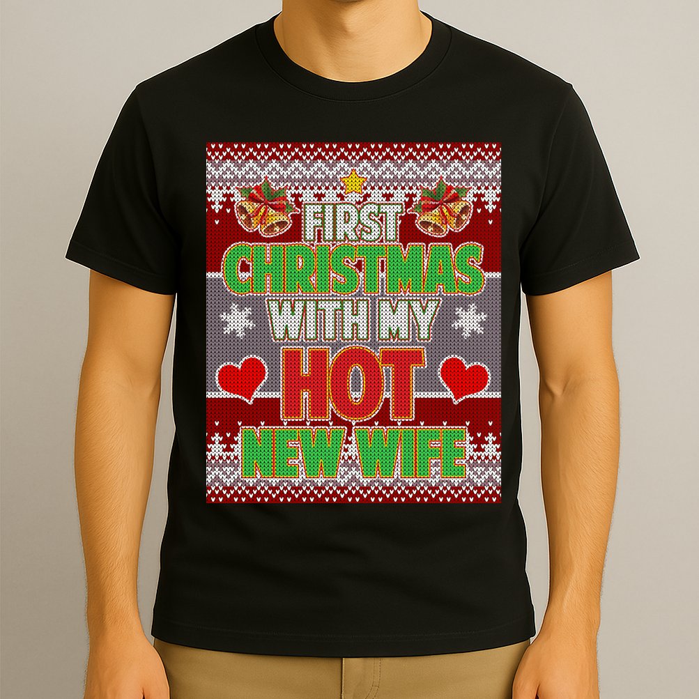 First Christmas With Hot Wife Ugly Sweater T-Shirt
