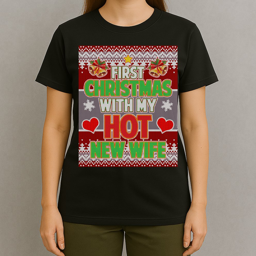 First Christmas With Hot Wife Ugly Sweater T-Shirt