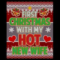 First Christmas With Hot Wife Ugly Sweater 16 in Basic Backpack
