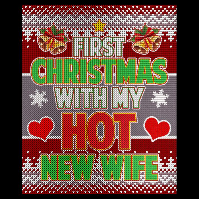First Christmas With Hot Wife Ugly Sweater 16 in Basic Backpack