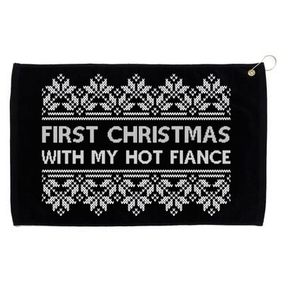 First Christmas With My Hot Fiance Grommeted Golf Towel