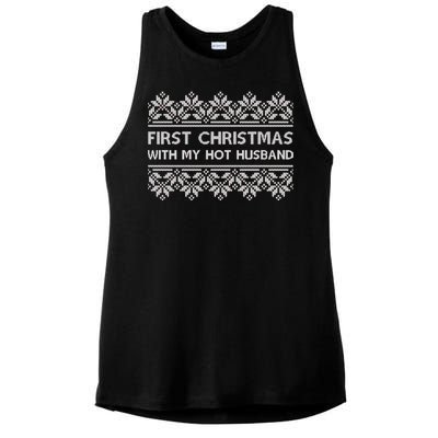 First Christmas With My Hot Husband Ladies PosiCharge Tri-Blend Wicking Tank