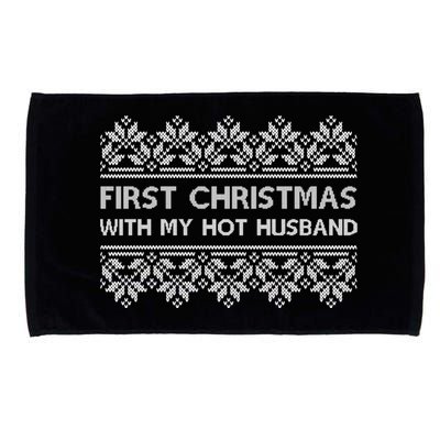 First Christmas With My Hot Husband Microfiber Hand Towel