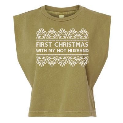 First Christmas With My Hot Husband Garment-Dyed Women's Muscle Tee