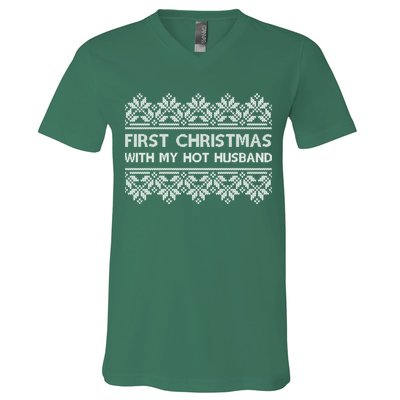 First Christmas With My Hot Husband V-Neck T-Shirt