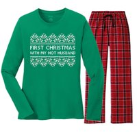 First Christmas With My Hot Husband Women's Long Sleeve Flannel Pajama Set 