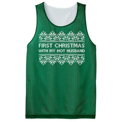 First Christmas With My Hot Husband Mesh Reversible Basketball Jersey Tank