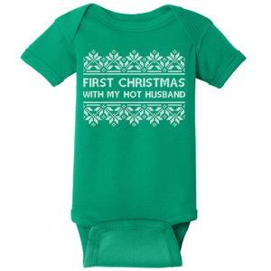 First Christmas With My Hot Husband Baby Bodysuit