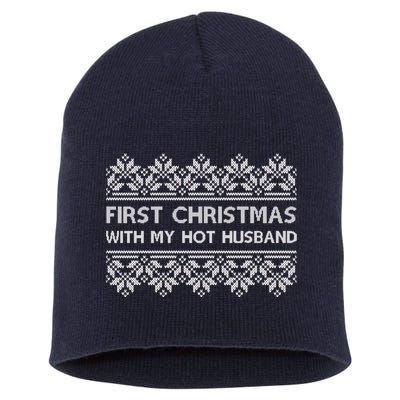 First Christmas With My Hot Husband Short Acrylic Beanie