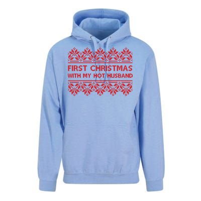 First Christmas With My Hot Husband Unisex Surf Hoodie