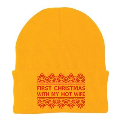 First Christmas With My Hot Wife Knit Cap Winter Beanie